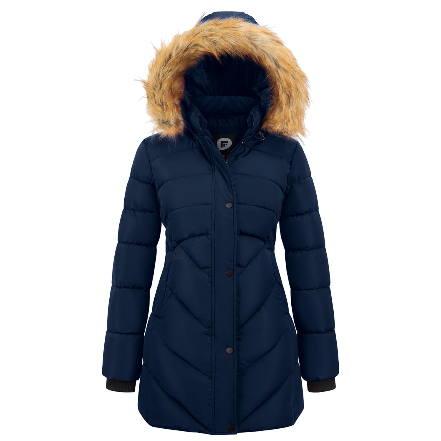 Women's Winter Thicken Coat Warm Long Puffer Jacket with Faux Fur Removable Hood Waterproof Insulated Jacket